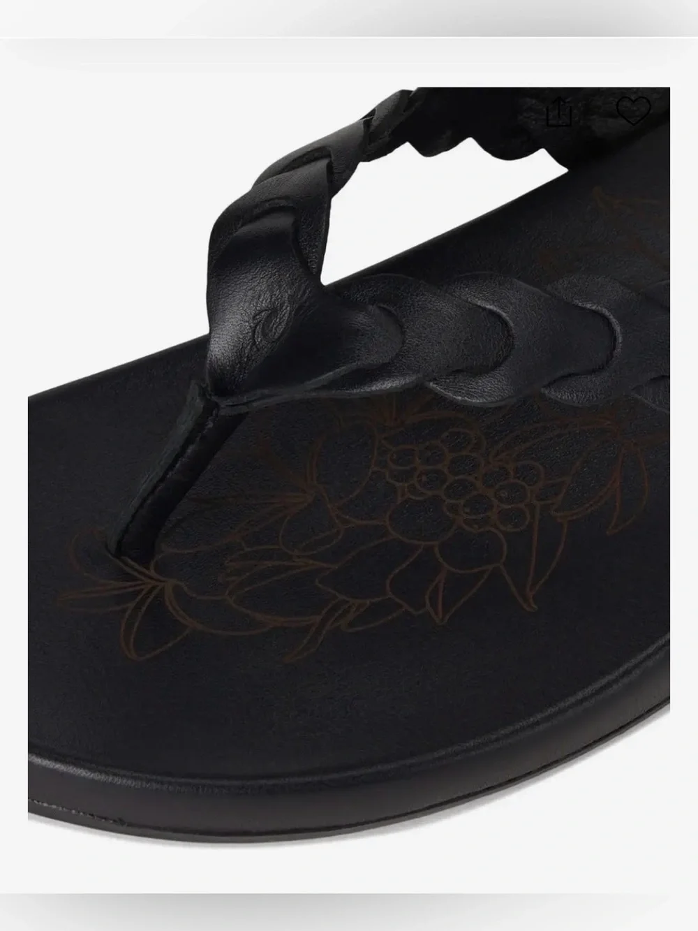 OluKai Lei Braided Leather Thong Sandals / Flip Flops - Black Size 8 - Picture 12 of 14